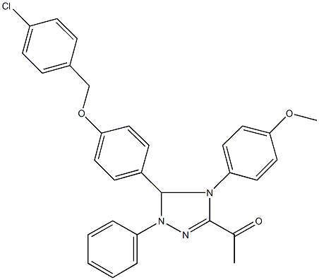 1-[5-{4-[(4-chlorobenzyl)oxy]phenyl}-4-(4-methoxyphenyl)-1-phenyl-4,5-dihydro-1H-1,2,4-triazol-3-yl]ethanone|