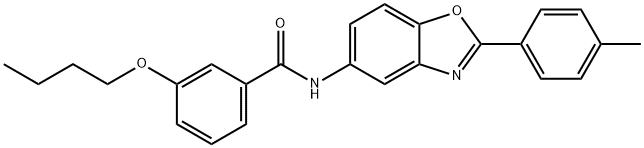 3-butoxy-N-[2-(4-methylphenyl)-1,3-benzoxazol-5-yl]benzamide Structure