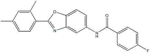 N-[2-(2,4-dimethylphenyl)-1,3-benzoxazol-5-yl]-4-fluorobenzamide Structure