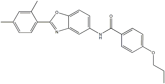 N-[2-(2,4-dimethylphenyl)-1,3-benzoxazol-5-yl]-4-propoxybenzamide,346645-89-4,结构式