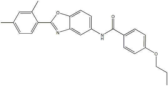 N-[2-(2,4-dimethylphenyl)-1,3-benzoxazol-5-yl]-4-propoxybenzamide 化学構造式