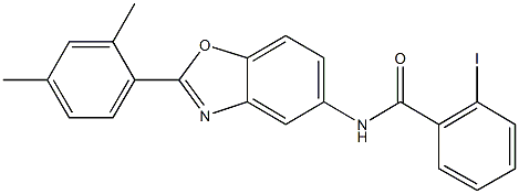 N-[2-(2,4-dimethylphenyl)-1,3-benzoxazol-5-yl]-2-iodobenzamide Structure