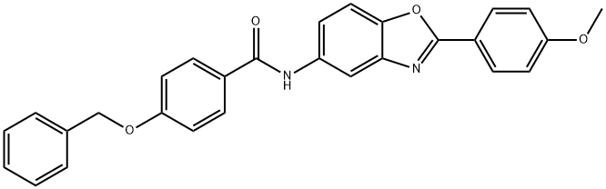 4-(benzyloxy)-N-[2-(4-methoxyphenyl)-1,3-benzoxazol-5-yl]benzamide 结构式