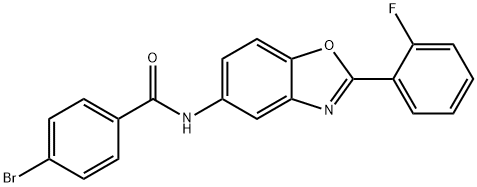 4-bromo-N-[2-(2-fluorophenyl)-1,3-benzoxazol-5-yl]benzamide Struktur