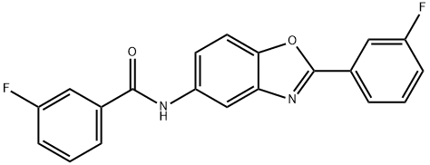 3-fluoro-N-[2-(3-fluorophenyl)-1,3-benzoxazol-5-yl]benzamide,346647-12-9,结构式