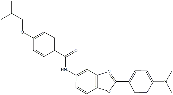 N-{2-[4-(dimethylamino)phenyl]-1,3-benzoxazol-5-yl}-4-isobutoxybenzamide,346647-95-8,结构式