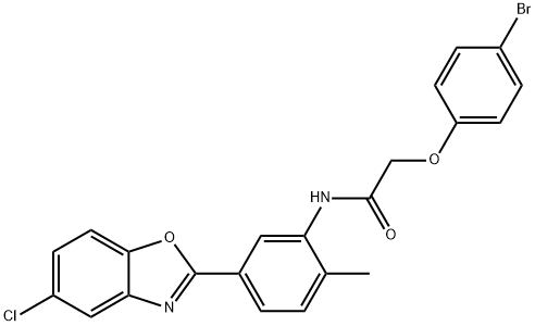 2-(4-bromophenoxy)-N-[5-(5-chloro-1,3-benzoxazol-2-yl)-2-methylphenyl]acetamide,346648-29-1,结构式