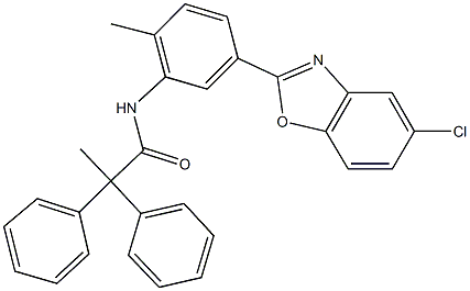 N-[5-(5-chloro-1,3-benzoxazol-2-yl)-2-methylphenyl]-2,2-diphenylpropanamide Structure