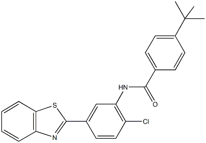 N-[5-(1,3-benzothiazol-2-yl)-2-chlorophenyl]-4-tert-butylbenzamide 化学構造式