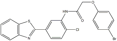 N-[5-(1,3-benzothiazol-2-yl)-2-chlorophenyl]-2-(4-bromophenoxy)acetamide 结构式