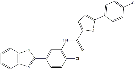 N-[5-(1,3-benzothiazol-2-yl)-2-chlorophenyl]-5-(4-chlorophenyl)-2-furamide Structure