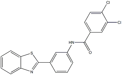 N-[3-(1,3-benzothiazol-2-yl)phenyl]-3,4-dichlorobenzamide,346649-15-8,结构式