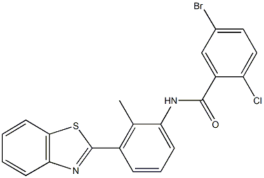 N-[3-(1,3-benzothiazol-2-yl)-2-methylphenyl]-5-bromo-2-chlorobenzamide Struktur