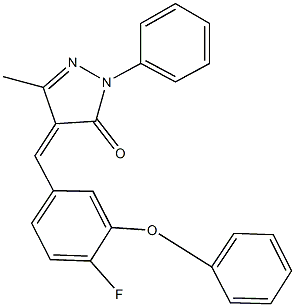 4-(4-fluoro-3-phenoxybenzylidene)-5-methyl-2-phenyl-2,4-dihydro-3H-pyrazol-3-one 结构式