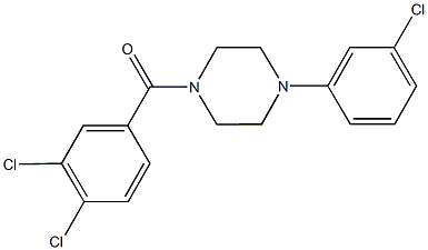 1-(3-chlorophenyl)-4-(3,4-dichlorobenzoyl)piperazine,346692-92-0,结构式