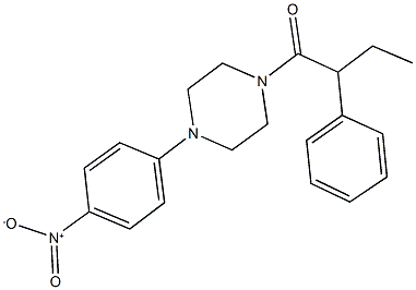 1-{4-nitrophenyl}-4-(2-phenylbutanoyl)piperazine Struktur