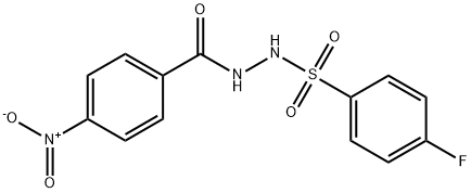 4-fluoro-N'-{4-nitrobenzoyl}benzenesulfonohydrazide Struktur