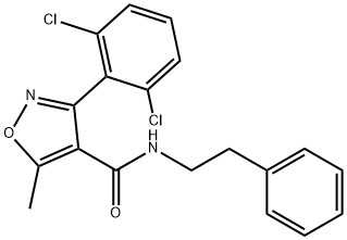 3-(2,6-dichlorophenyl)-5-methyl-N-(2-phenylethyl)isoxazole-4-carboxamide,346698-75-7,结构式