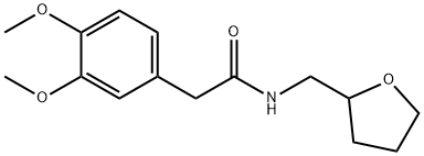 2-(3,4-dimethoxyphenyl)-N-(tetrahydro-2-furanylmethyl)acetamide Struktur