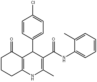 4-(4-chlorophenyl)-2-methyl-N-(2-methylphenyl)-5-oxo-1,4,5,6,7,8-hexahydro-3-quinolinecarboxamide,346714-73-6,结构式