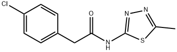 2-(4-chlorophenyl)-N-(5-methyl-1,3,4-thiadiazol-2-yl)acetamide 结构式