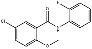 5-chloro-N-(2-fluorophenyl)-2-methoxybenzamide 结构式