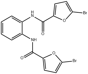 5-bromo-N-{2-[(5-bromo-2-furoyl)amino]phenyl}-2-furamide 化学構造式