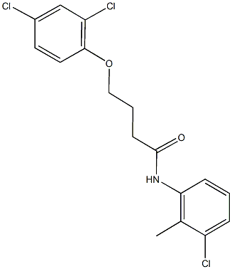 N-(3-chloro-2-methylphenyl)-4-(2,4-dichlorophenoxy)butanamide 化学構造式