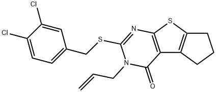 3-allyl-2-[(3,4-dichlorobenzyl)sulfanyl]-3,5,6,7-tetrahydro-4H-cyclopenta[4,5]thieno[2,3-d]pyrimidin-4-one Structure