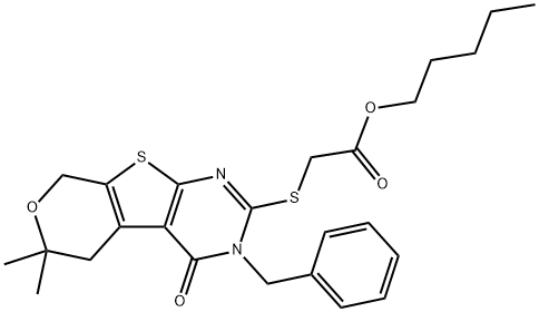 346727-51-3 pentyl [(3-benzyl-6,6-dimethyl-4-oxo-3,5,6,8-tetrahydro-4H-pyrano[4',3':4,5]thieno[2,3-d]pyrimidin-2-yl)sulfanyl]acetate