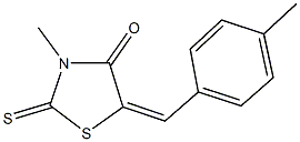 3-methyl-5-(4-methylbenzylidene)-2-thioxo-1,3-thiazolidin-4-one 化学構造式