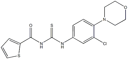 N-[3-chloro-4-(4-morpholinyl)phenyl]-N'-(2-thienylcarbonyl)thiourea 化学構造式