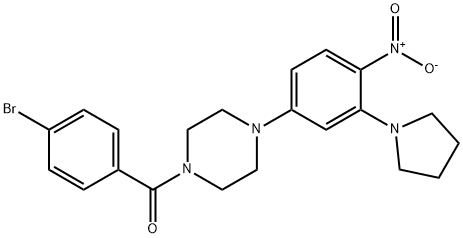 1-(4-bromobenzoyl)-4-{4-nitro-3-pyrrolidin-1-ylphenyl}piperazine Structure