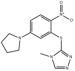 3-{[2-nitro-5-(1-pyrrolidinyl)phenyl]sulfanyl}-4-methyl-4H-1,2,4-triazole Structure