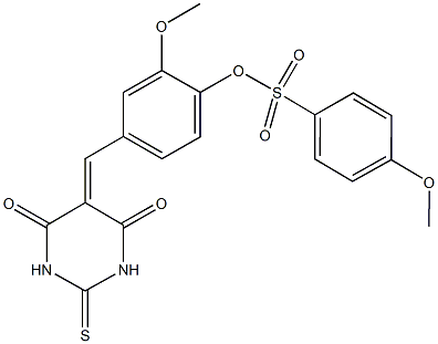 4-[(4,6-dioxo-2-thioxotetrahydro-5(2H)-pyrimidinylidene)methyl]-2-methoxyphenyl 4-methoxybenzenesulfonate,347311-57-3,结构式