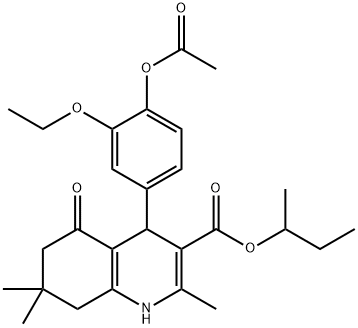 sec-butyl 4-[4-(acetyloxy)-3-ethoxyphenyl]-2,7,7-trimethyl-5-oxo-1,4,5,6,7,8-hexahydroquinoline-3-carboxylate|
