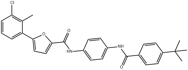 N-{4-[(4-tert-butylbenzoyl)amino]phenyl}-5-(3-chloro-2-methylphenyl)-2-furamide|