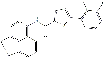 5-(3-chloro-2-methylphenyl)-N-(1,2-dihydro-5-acenaphthylenyl)-2-furamide,347314-10-7,结构式