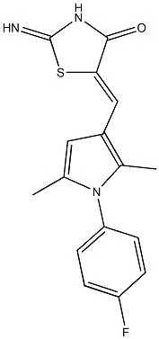 5-{[1-(4-fluorophenyl)-2,5-dimethyl-1H-pyrrol-3-yl]methylene}-2-imino-1,3-thiazolidin-4-one 结构式