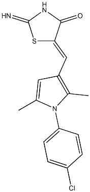 5-{[1-(4-chlorophenyl)-2,5-dimethyl-1H-pyrrol-3-yl]methylene}-2-imino-1,3-thiazolidin-4-one Structure