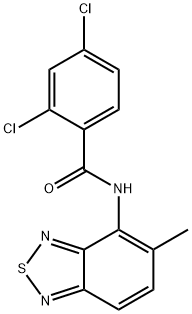 2,4-dichloro-N-(5-methyl-2,1,3-benzothiadiazol-4-yl)benzamide 化学構造式