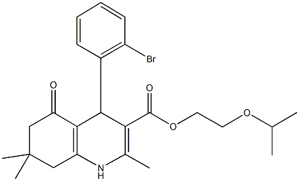 2-isopropoxyethyl xycarbonyl)phenyl]-2-methyl-5-oxo-1,4,5,6,7,8-hexahydroquinoline-3-carboxylate Structure