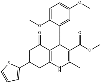 methyl 4-(2,5-dimethoxyphenyl)-2-methyl-5-oxo-7-(2-thienyl)-1,4,5,6,7,8-hexahydro-3-quinolinecarboxylate|