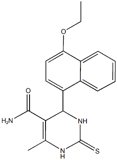 4-(4-ethoxy-1-naphthyl)-6-methyl-2-thioxo-1,2,3,4-tetrahydro-5-pyrimidinecarboxamide 化学構造式