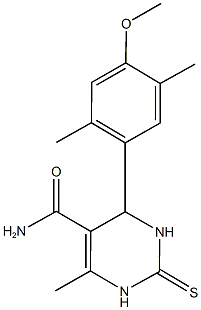 4-(4-methoxy-2,5-dimethylphenyl)-6-methyl-2-thioxo-1,2,3,4-tetrahydro-5-pyrimidinecarboxamide Struktur