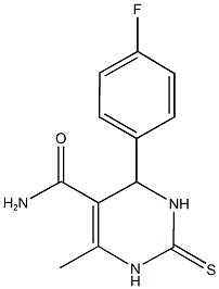 4-(4-fluorophenyl)-6-methyl-2-thioxo-1,2,3,4-tetrahydro-5-pyrimidinecarboxamide 化学構造式