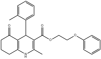 2-phenoxyethyl 2-methyl-4-(2-methylphenyl)-5-oxo-1,4,5,6,7,8-hexahydroquinoline-3-carboxylate Structure