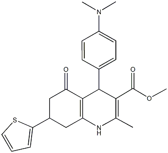 methyl 4-[4-(dimethylamino)phenyl]-2-methyl-5-oxo-7-(2-thienyl)-1,4,5,6,7,8-hexahydro-3-quinolinecarboxylate Structure