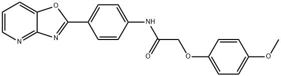 2-(4-methoxyphenoxy)-N-(4-[1,3]oxazolo[4,5-b]pyridin-2-ylphenyl)acetamide 结构式