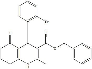 benzyl 4-(2-bromophenyl)-2-methyl-5-oxo-1,4,5,6,7,8-hexahydroquinoline-3-carboxylate,347323-50-6,结构式